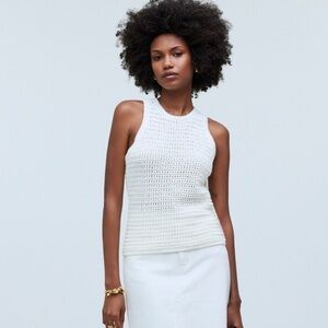 Madewell Crochet-Knit Crewneck Sweater Tank